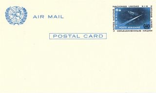 United Nations 1963 6c Pre Paid Air Mail Postcard York photo