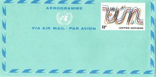 United Nations 1977 22c Airletter Emblem & Birds / York photo