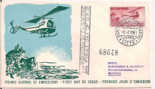 S.  Marino - 1961 Helicopter Fdc - Vf A 138 photo