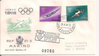 S.  Marino - 1964 Olympics Fdc - Vf 660 - 1 photo