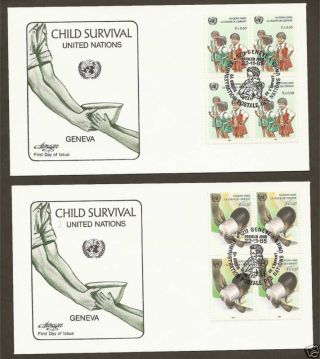 Un Geneva 138 - 139 Child Survival (2) Artmaster B4fdcs photo