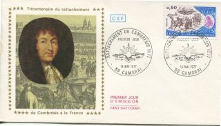 1977 France Battel Of Cambray & Attachment Into France Official Cachet Unadr Fdc photo