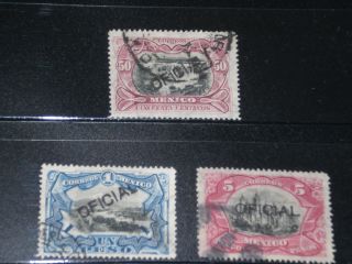 Mexico Stamp Official Handstamped 50ct,  1 - 5 Pesos High Value 1898 - 1910,  F/u photo