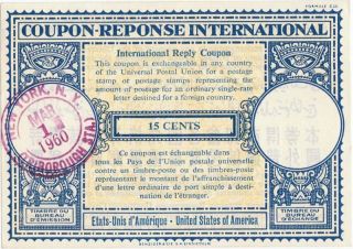 1960 Usa York Coupon - Reply International 15 Cents photo