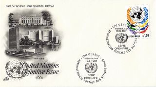 United Nations 1990 Fs1.  50 Definitive Value First Day Cover Geneva Shs photo