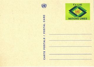 United Nations 1977 Fs 0.  40 Pre Paid Postcard / Geneva photo