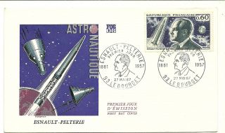 France 1967 First Day Cover Astronaut Space Esnault Pelterie Picto.  Can. photo