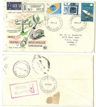 Australia 1968 Regd.  Airmail First Day Cover World Weather Watch Satellite Comm. photo
