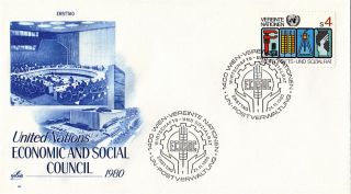 United Nations 1980 Economic & Social Council First Day Cover Vienna Shs photo