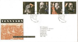 10 March 1992 Tennyson Royal Mail First Day Cover Isle Of Wight Shs photo