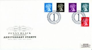 10 January 1990 Penny Black Anniversary Royal Mail First Day Cover London Ec1 Sh photo