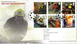 1 September 2009 Fire & Rescue Service Royal Mail First Day Cover Bureau Shs photo