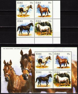 Ireland 2011 Horses 1block Of 4 Dif.  + 1 Ss photo