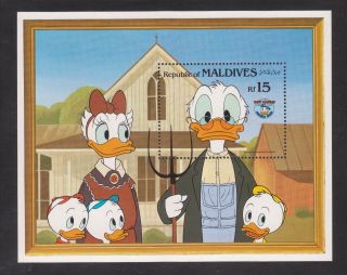 Maldives - Sc 1048 - Disney Souvenir Sheet Donald Duck 50th Birthday photo