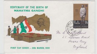 Malta 1969 Mahatma Gandhi Rajghat Fdc 62407 photo