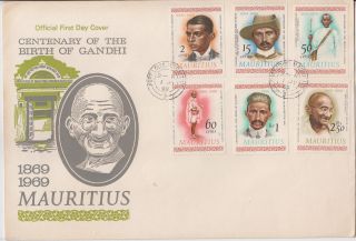 Mauritius 1969 Mahatma Gandhi 6v Fdc 62470 photo