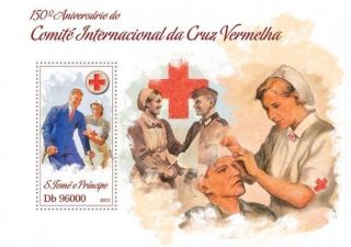 Sao Tome 2013 Red Cross Medicine Nurse S/s photo