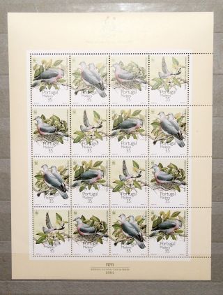 1991 Portugal Wwf Birds Mini Sheet. photo