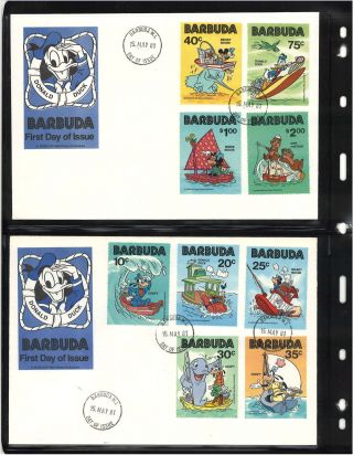 Rare (2) Barbuda Disney Stamp Fdc ' S Donald Duck photo