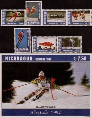 Nicaragua Winter Olympics Albertville Sc 1918 - 1925 1992 photo