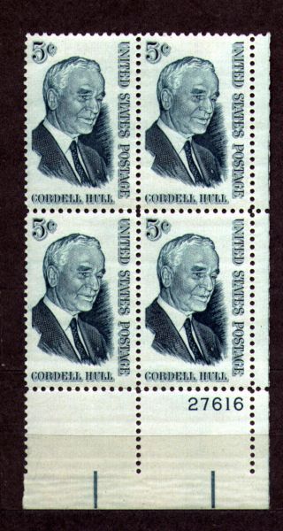 Usa 1963 5c Cordell Hull Longest - Tenured U.  S.  Secretary Of State - 1235 photo