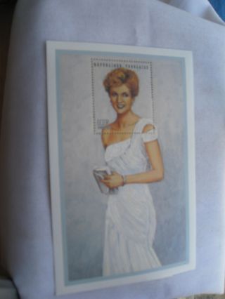 Togo Stamp Of Princess Diana White Chiffon Evening Dress photo