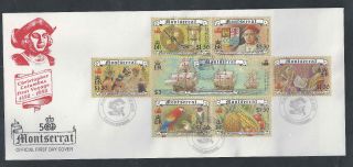 1992 - Christofer Columbus First Voyage 1492 - 1992 Montserrat First Day Cover photo