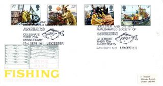 23 September 1981 Fishing Post Office First Day Cover Leicester Anglers Shs photo