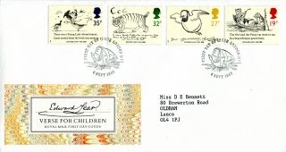 6 September 1988 Edward Lear Royal Mail First Day Cover London N7 Shs (a) photo