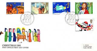 18 November 1981 Christmas Post Office First Day Cover Bureau Shs (p) photo