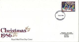 2 December 1986 12p Discount Christmas Royal Mail First Day Cover Birmingham Fdi photo