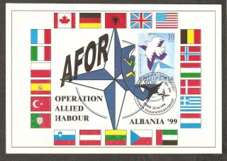 Albania 1999 Maximum Card Issued For 50 Th Anivv.  Of Nato Nr Mi.  Cat.  2683 photo