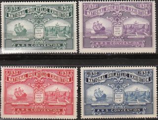 Stamp Label Us 1930 Aps Exhibition Boston Exposition Spanish Arbella Ship photo