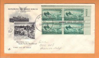 1945 Us Coast Guard Honoring Armed Forces 936 D Plate Block Fdc South Pacific photo