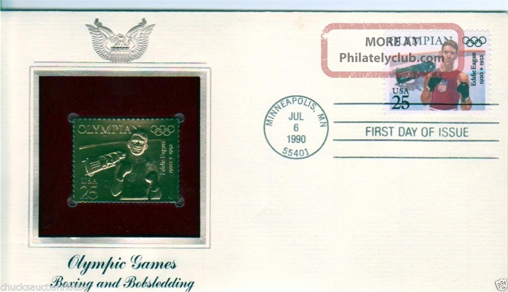 Commemorative Issue Gold Stamp Replica First Day Issue 1990 Olympic ...