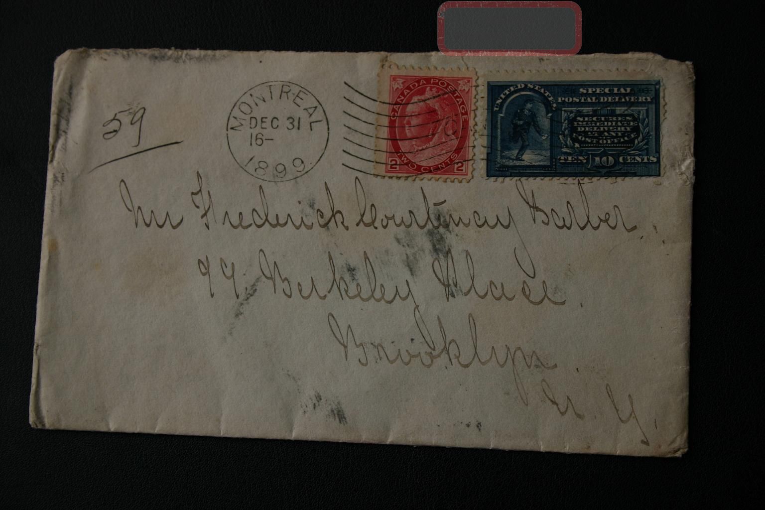 Us & Canada Rare Montreal Special Delivery Cover Covers photo