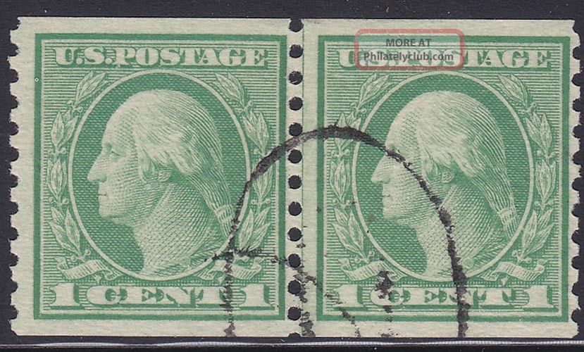 Us 490 Cancelled Coil Line Pair Cv=12.  50 Jn United States photo