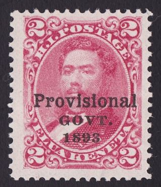 Hawaii Scott 66 1893 2c Rose Provisional Gov.  Overprint,  Og. photo