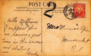 1928 Valentine Postcard - - Uxbridge,  Ontario Hand Cancel photo