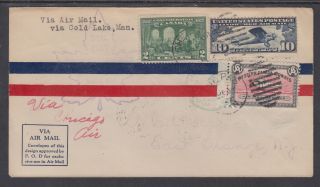 Canada Uni 142,  Cl40 + Us Sc C10 On 1927 Mixed Franking Cover To A.  C.  Roessler photo