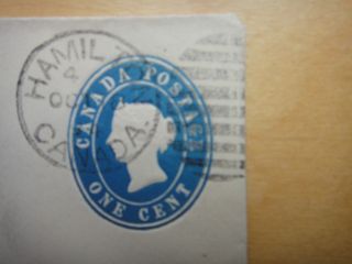 Canada Postal Stationery - Scott U3 - Embossed 1c Blue,  Block 4 34 1/2 Cent Black photo