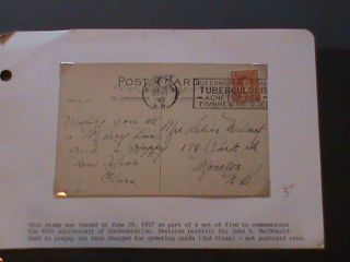1 Cent Sir John A Macdonald On Greeting Post Card photo