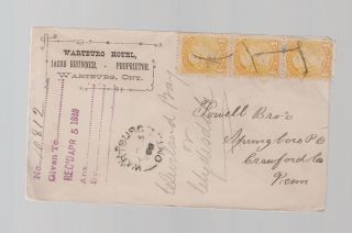 1889 Wartburg Canada Hotel Registered Cover To Usa photo