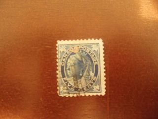 Canada 1897 Queen Victoria Maple Leaf Dark Blue 70 5 Cent Strange Cancel photo