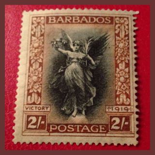 Barbados 1920 - 2/ - Victory From Victoria Memorial Mh/very Fine As Per Scans photo