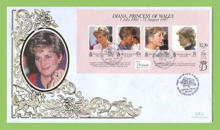 Br.  Virgin Is.  1998 Diana,  Princess Of Wales Commemoration.  Sheet Silk Fdc photo