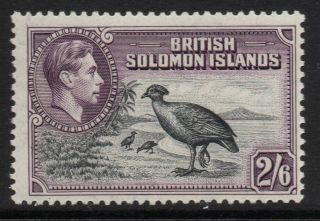 British Solomon Is.  Sg70 1939 2/6 Black & Violet Mtd photo