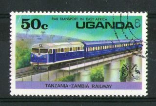 Uganda 1976 50c Rail Transport In East Africa Commemorative Stamp Sg 173 Vfu photo