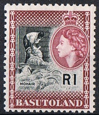 Basutoland Stamp 1963 1r Black And Marron Sg79 photo