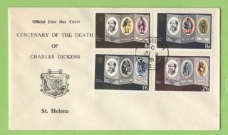 St Helena 1970 Charles Dickens Death Centenary First Day Cover photo